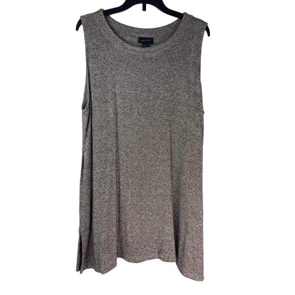 J.Jill Wearever Collection Womens Sweater Tank Size L Gray Tunic Side Slits - Picture 1 of 7